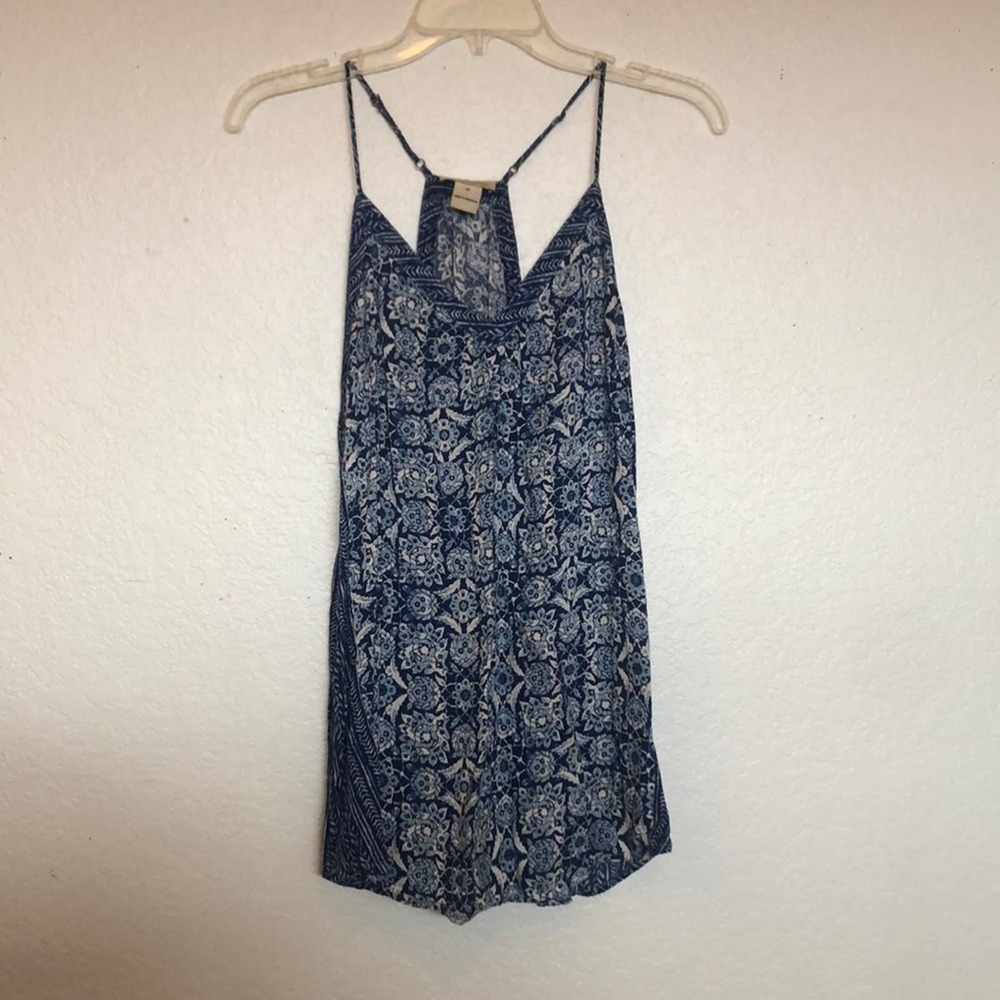 Lucky Brand Indigo Patterned Blouse